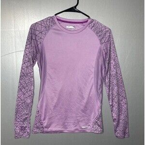 Marmot Pink/Gray Long Sleeve Round Neck Shirt Women’s Small Athleisure Gym